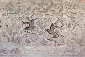 Basreliefer på det östra galleriet i Angkor wat, Kambodja av Unbekannter Künstler