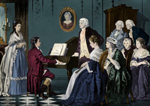 Beethoven spelar hos Wolfgang Amadeus Mozart av Unbekannter Künstler