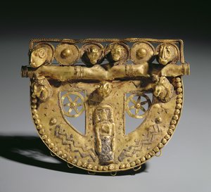 Bältesspänne med granulerad dekor, Orientaliseringsperiod, c.700 f.Kr. (guld) av Unbekannt