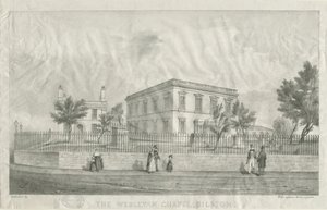 Bilston - Wesleyan Chapel: litografi, nd [?1840-talet] av Unbekannt
