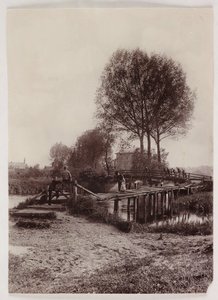 Broar, högbarn på en bro, c 1890 av Unbekannt