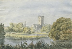 Burton-upon-Trent - "Gamla" kyrkan: akvarellmålning, nd [?1800-talet] av Unbekannt