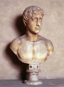 Byst av Augustus, romersk (marmor) av Unbekannt