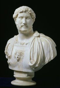 Byst av kejsar Hadrianus (Publius Aelius Hadrianus) (76-138), ca 130 e.Kr. (marmor) av Unbekannt