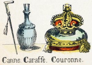 C - Canne Caraffe Crown - Alfabetet - barnunderhållning - Bildepinal, populär serie c.1890 (illustration) av Unbekannt
