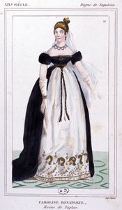 Caroline Bonaparte, ca 1810 (gravyr) av Unbekannter Künstler