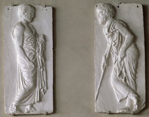 Avgjutning av figurer från en fris på Parthenon (gips) av Unbekannt