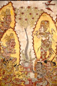 Takmålningar i Kungliga slottet; gudar och demoner; Papper Gosa; Gili palats park; Klungkung; Semarapura; Bali; Indonesien; Sydöstra Asien; Asien av Unbekannt