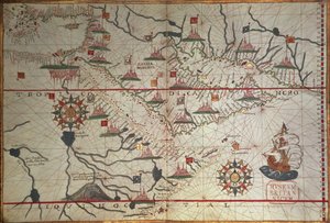 Karta över Arabien och östra Medelhavet, del av en Portolan Atlas, ca 1650 (penna och bläck på papper) av Unbekannter Künstler