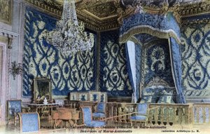 Chateau de Fontainebleau: sovrum för drottning Marie Antoinette (1755-1793) - Vykort sent 1800- och 1900-tal av William M. Timlin