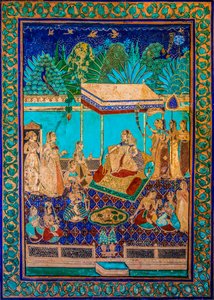 Chittra Sala innergård med virtuosa fina målningar, Taragarh Fort, Bandi, Bandi, Rajasthan, Indien, Asien (Foto) av Unbekannter Künstler