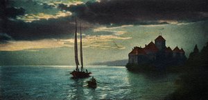 Château de Chillon - slottet vid Genèvesjön (nära Montreux) (vykort) av Unbekannter Künstler