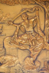Chua Thiep Long buddhistisk pagod. The Great Tonsure: Buddha klipper sitt hår med sitt svärd. Sedan bytte han sin prinss kläder mot en tiggarrock. Sedan började han sin strävan efter upplysning Thay Ninh. Vietnam av Unbekannt