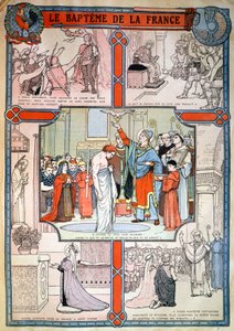 Clovis dop vid Saint Remi i Reims, ca 1930 (tryck) av Unbekannter Künstler