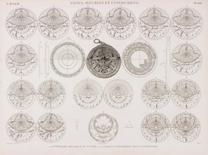 Koppar Koufique astrolabium och astrolabe plattor av Unbekannt