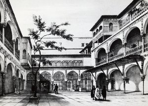 Gården till Kasbah-fästningen i Alger av J.B. and Brown J. Rowbotham