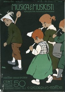 Omslag till den italienska musiktidningen "" Musica e Musicisti "", Gazzetta Musicale di Milano, Ricordi av Unbekannter Künstler