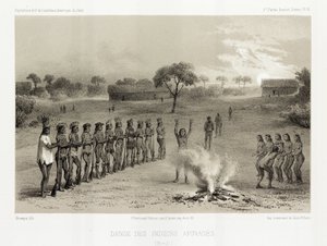 Dance of the Apinage Indians, Brasilien, c 1843-1847 av Unbekannt