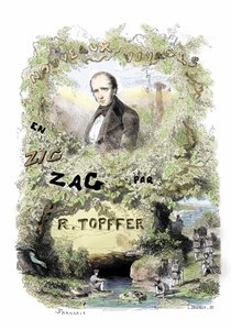 Serietidningens debut: framsidan av "Nouveaux voyages en zig-zag" av Rodolphe Topffer (1799-1846) av Unbekannter Künstler