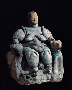 Deesse mer, statue de terre cuite. 8000-6000 AD kommer från Catal Huyuk av Unbekannt
