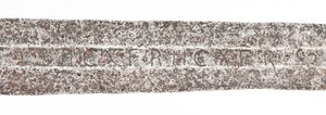Detalj, senmedeltida bredsvärd med tidigare vikingablad och vapenlager av familjen De Bohun av Unbekannt