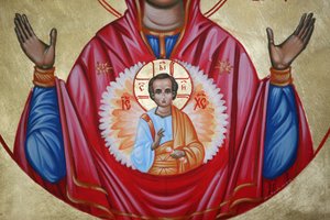 Detalj av en ikon i St Stephens bulgariska kyrka Istanbul Turquie av Unbekannt