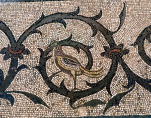 Detalj av golvet i den tidiga kristna basilikan i Aquileia, Udine av Unbekannt