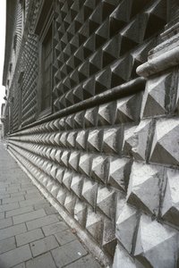 Detalj av fasaden på Palazzo dei Diamanti, Ferrara, Italien (foto) av Benjamin Baud
