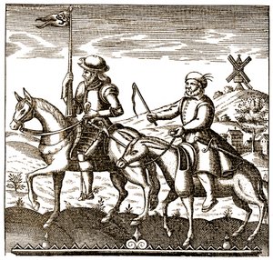 Don Quijote och Sancho Panza av Unbekannter Künstler