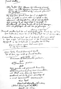 Inlägg av Izaak Walton på hans exemplar av Book of Common Prayer, efter 1662 (penna och bläck på papper) av Unbekannt