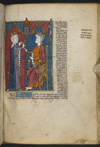 Esther och Ahasverus från Miscellany av bibliska och andra texter (