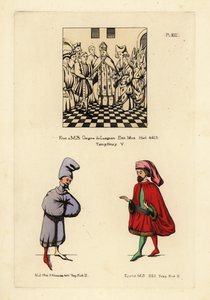 Extravaganta mode på 1300-talet i England av Unbekannt