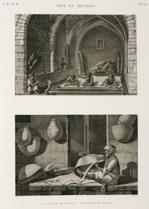 Tillverkning, andra mattmakare och korgvävare, Egypten, ca 1798 av Unbekannt