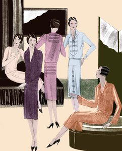Modeklänningar våren 1928 av Unbekannter Künstler