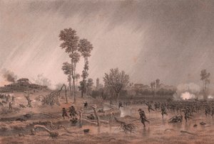 General Cialdinis fjärde piemontesiska division under attacken av slaget vid Palestro, Lombardiet av William M. Timlin