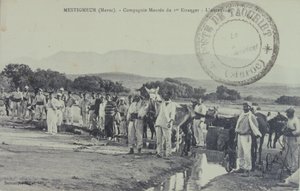 Franska legionärsoldater på patrull nära Atlasbergen, Marocko. vykort 1909 av Unbekannter Künstler