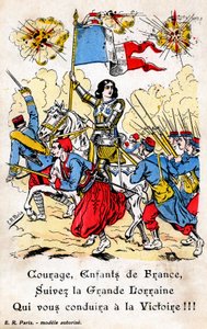 Fransk vykort som visar Jeanne d