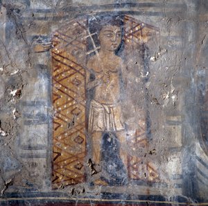 Fresk i Agios Georgios-kyrkan, Plemeniana, Kreta, Grekland (foto)