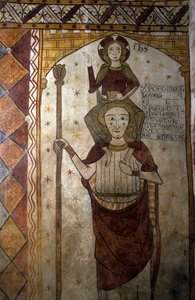 Fresk av Ferrande-tornet i Pernes-les-Fontaines (Pernes les Fontaines, Vaucluse (84) på ​​1200-talet: Sankt Christopher bär Kristus. av Unbekannt