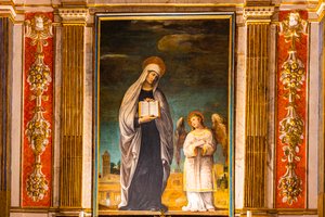 Fresker med bibliska motiv, Monte Oliveto Maggiore Abbey, nära Buonconvento, Toscana, Italien, Europa av Unbekannter Künstler