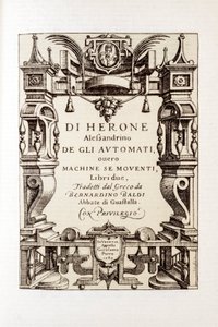 Frontispice av "" The automatons" av Heron of Alexandria (1:a århundradet) 1589 av Unbekannt