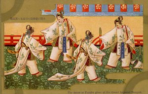Fuzoku-dans, vid den stora kejserliga banketten, Japan av Unbekannter Künstler