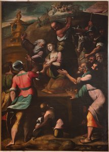Genua, Duomo (St Lawrence Cathedral), inuti, Baptistery (tidigare Church of St John the Old): "Martyrdom of St Catherine", av Cesare och Alessandro Semino av Unbekannter Künstler