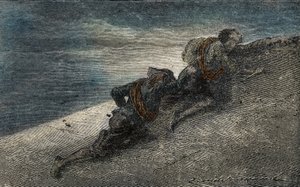 Giacomo Casanova och Marin Balbi flyr från Prison des Plombs i Venedig genom att gräva en tunnel i cellen av Unbekannter Künstler