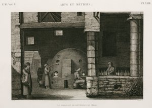 Glastillverkning Glasbruk, Egypten, ca 1798 av Unbekannt