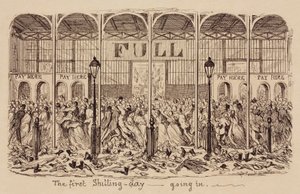 Stora utställningen 1851 "Den första shillingdagen - går in" av Unbekannt