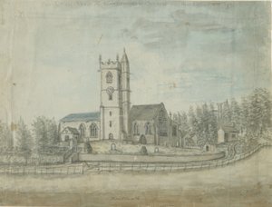 Handsworth Church: akvarellmålning, 1769 av Unbekannt