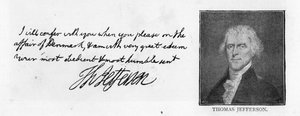 Handskrift och underskrift från ett brev från Thomas Jefferson till John Paul Jones, skrivet i Paris, 11 juli av Unbekannt