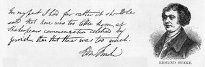 Handskrift och signatur av Edmund Burke (penna och bläck på papper) av Unbekannt