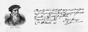 Handstil och underskrift av John Knox från ett brev skrivet från Dieppe till William Cecil för att begära tillstånd att besöka England av Unbekannt
